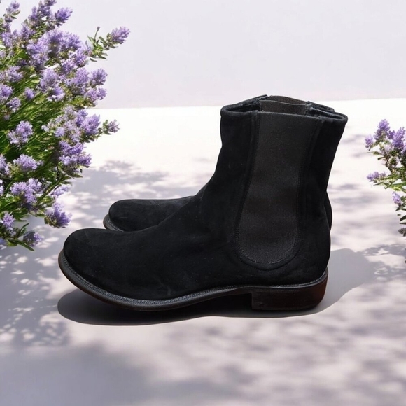 Rocco P. Hand Made Torre Saw Patrisio Women's Black Suede Chelsea boots 39.5 - Picture 1 of 11